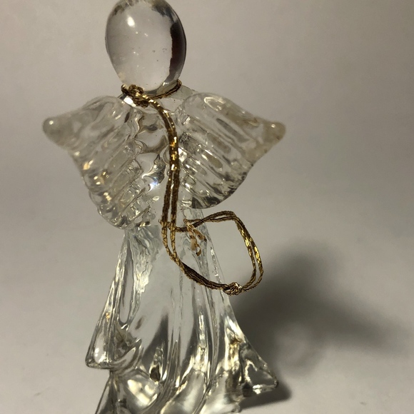 Vintage Lead Crystal Angel Christmas Ornament, 4" - Picture 3 of 3